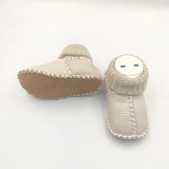 Krem Rengi Deri Patik