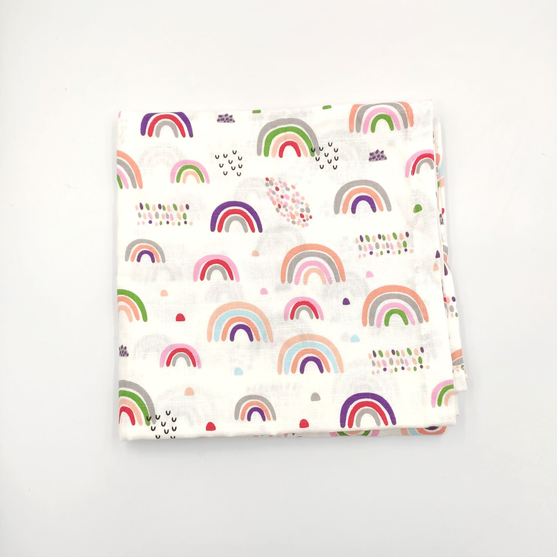 Gökkuşağı Desenli Pamuklu Muslin Örtü