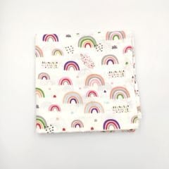 Gökkuşağı Desenli Pamuklu Muslin Örtü