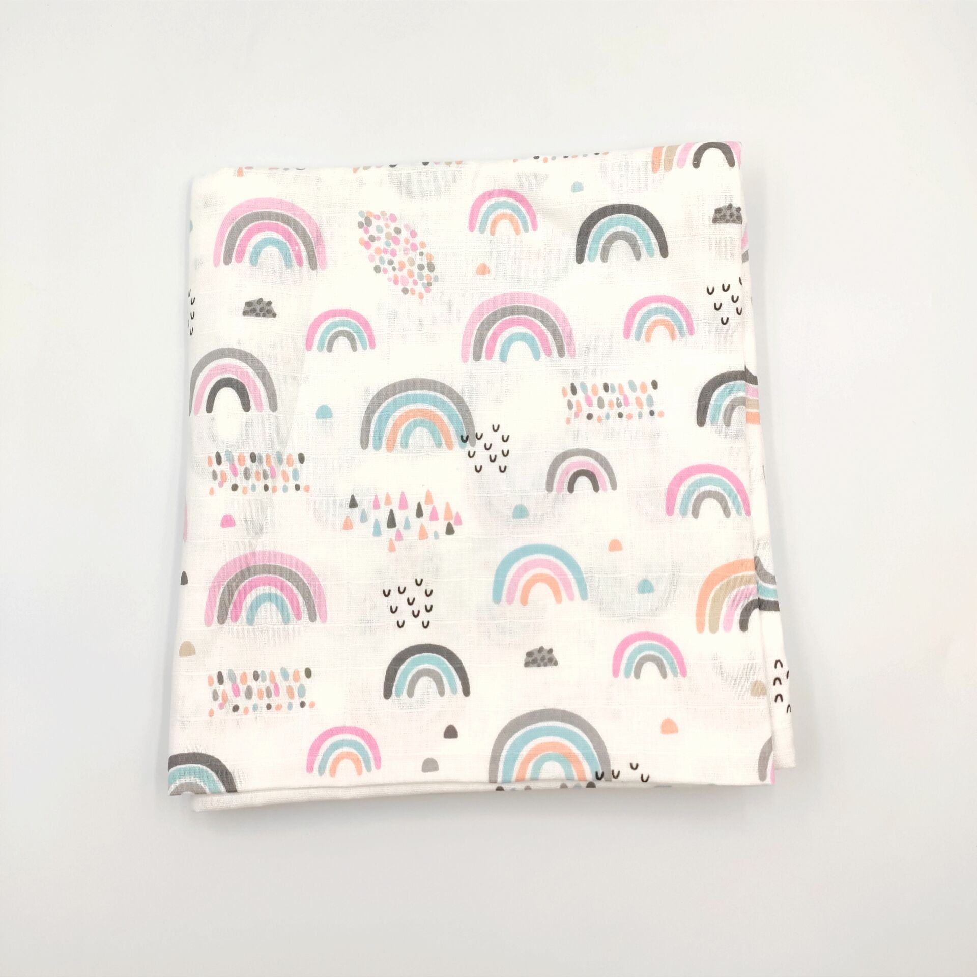 Gökkuşağı Desenli Pamuklu Muslin Örtü