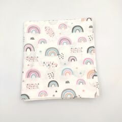 Gökkuşağı Desenli Pamuklu Muslin Örtü