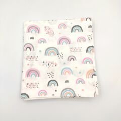 Gökkuşağı Desenli Pamuklu Muslin Örtü