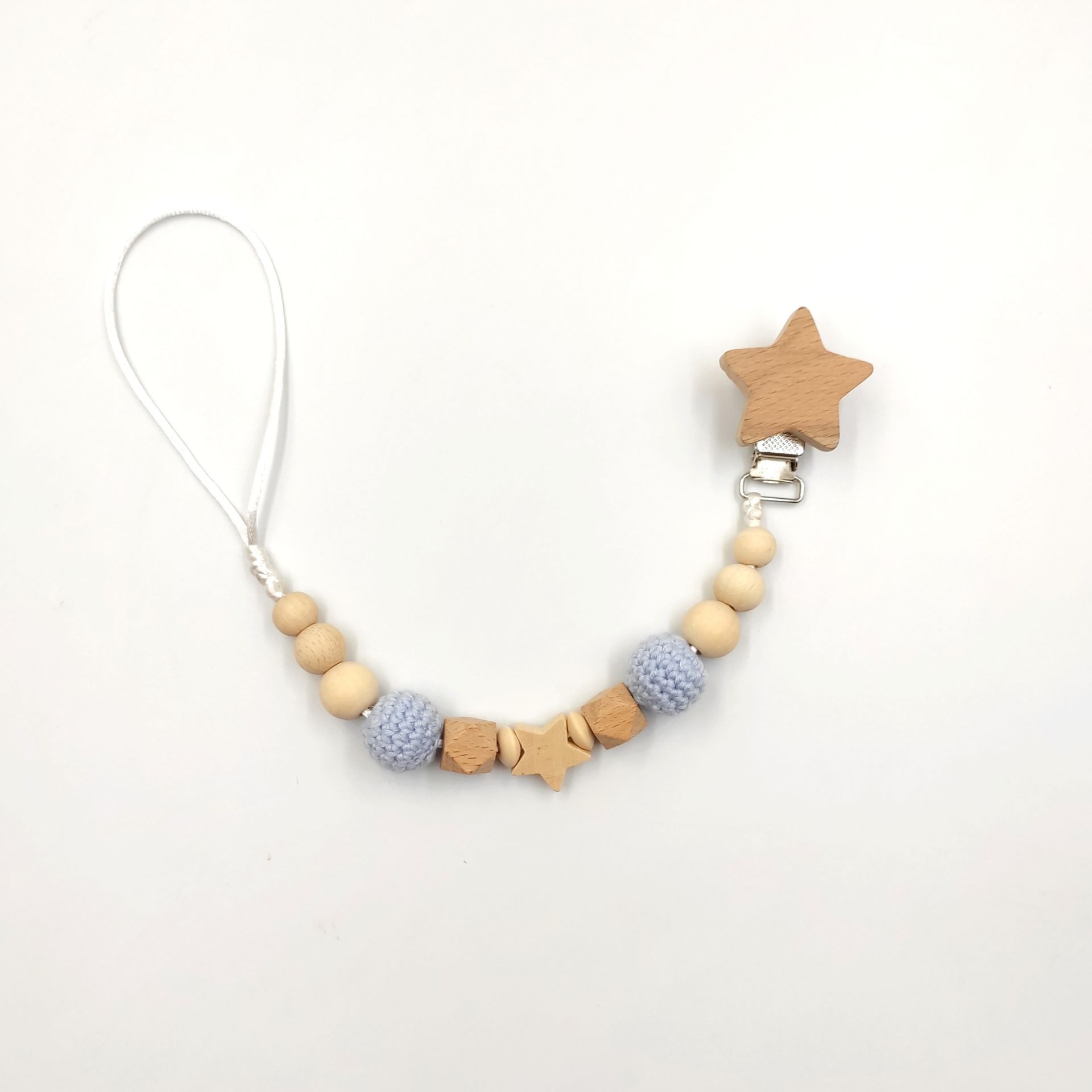 Yıldız Klipsli Emzik Zinciri Mavi