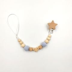 Yıldız Klipsli Emzik Zinciri Mavi