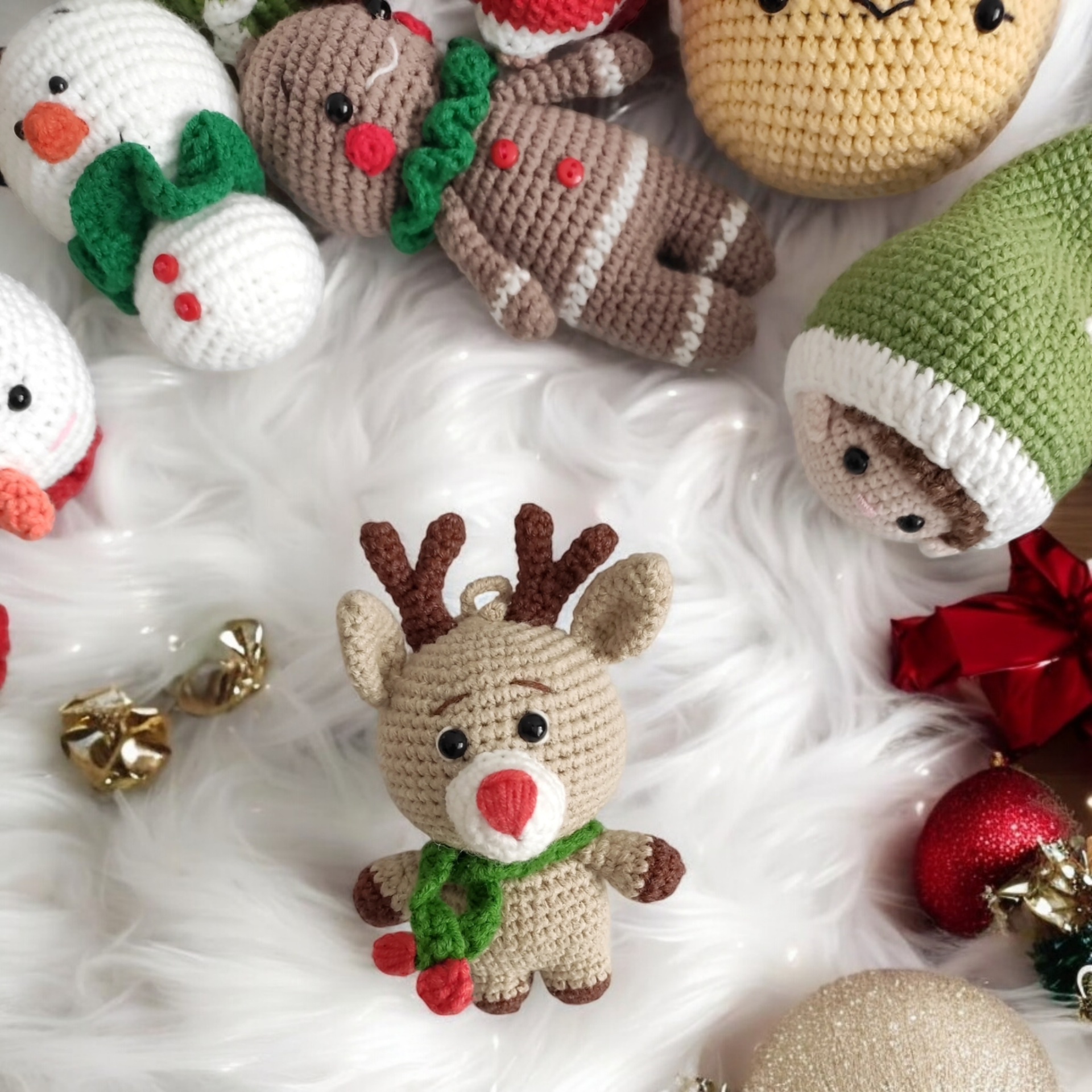 12 cm Amigurumi Geyik Çam Ağacı Süsü