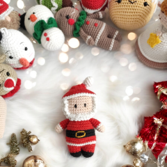 13 cm Amigurumi Noel Baba Çam Ağacı Süsü