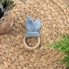 Amigurumi Tavşan Kulak Diş Kaşıyıcı Gri