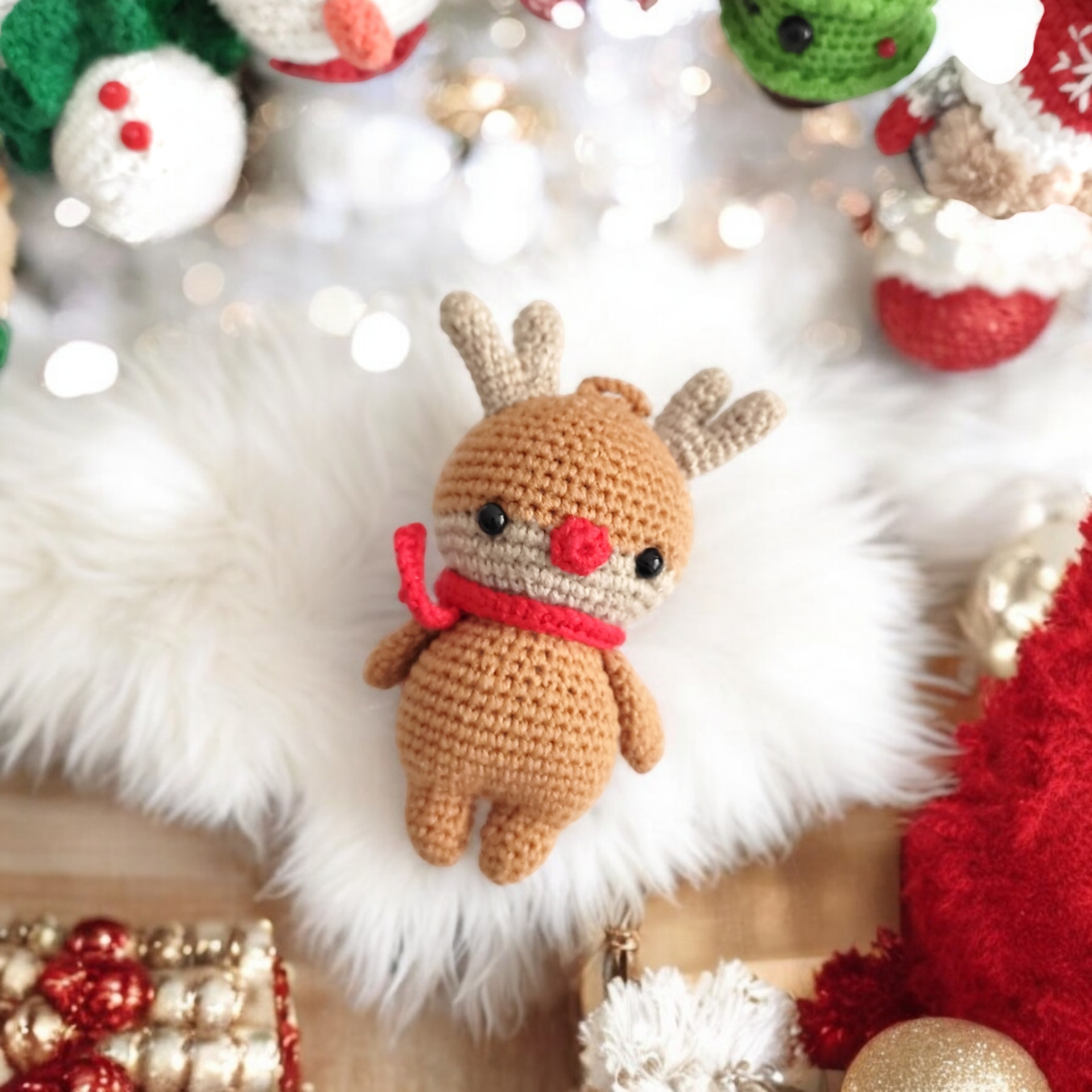 11 cm Amigurumi Geyik Çam Ağacı Süsü