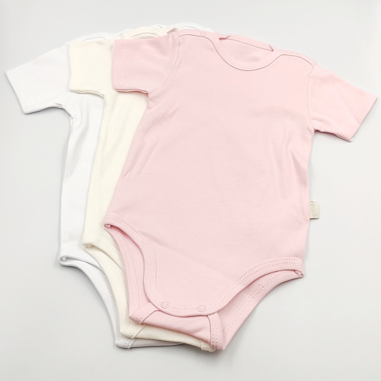 3'lu Pembe Yarım Kol Body