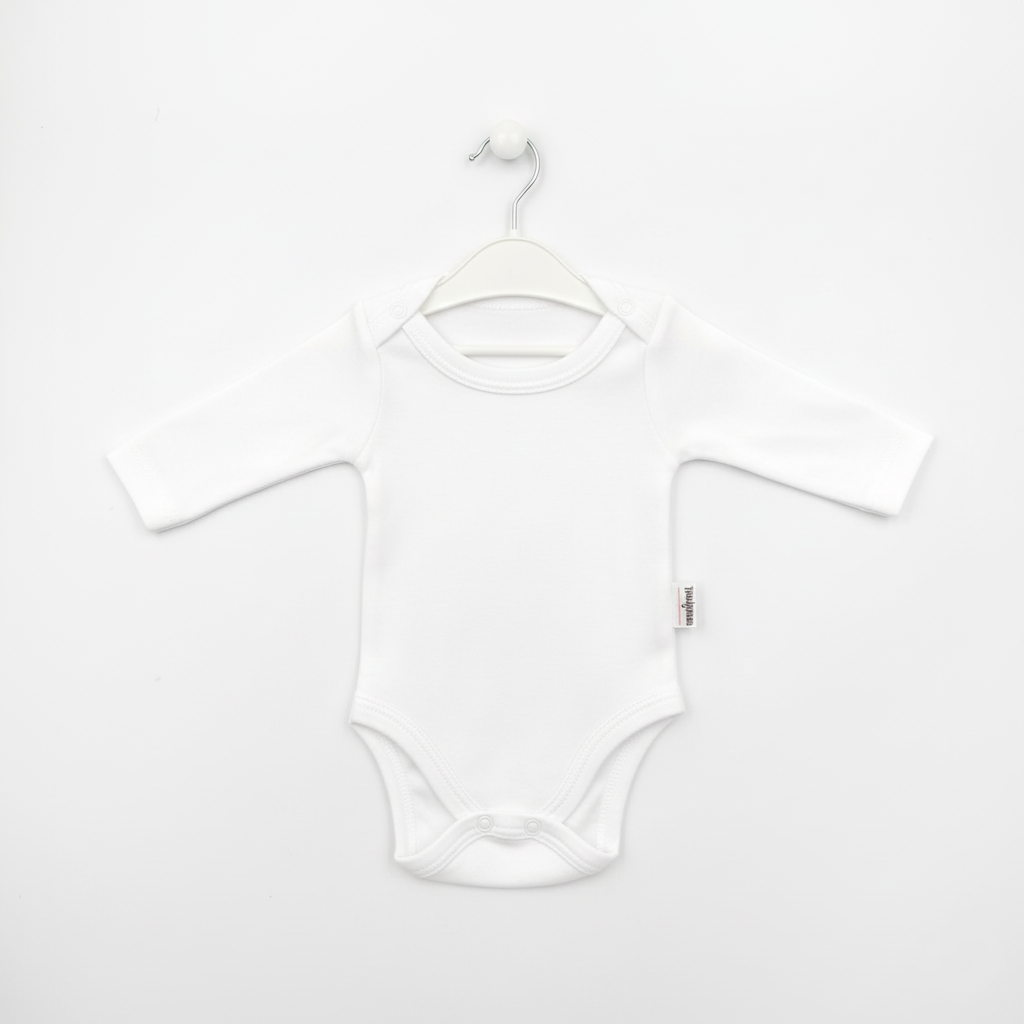 Beyaz Uzun Kollu Body