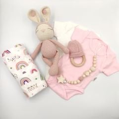 Uykucu Tavşanlı Kız Bebek Hediye Seti