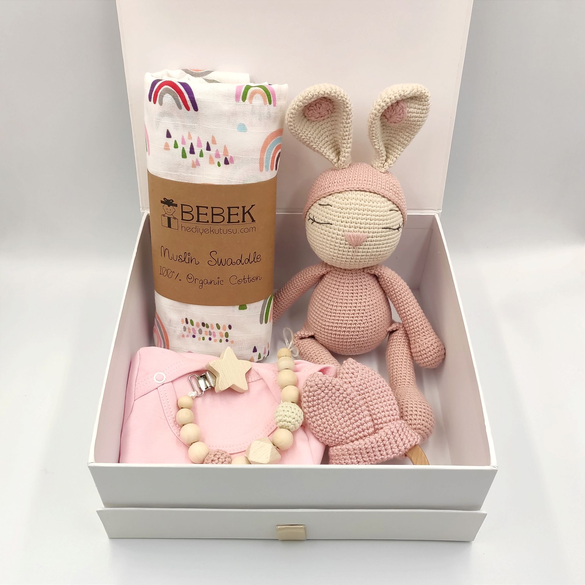 Uykucu Tavşanlı Kız Bebek Hediye Seti