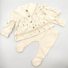 Krem Rengi Kız Bebek Hediye Seti