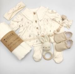 Krem Rengi Kız Bebek Hediye Seti