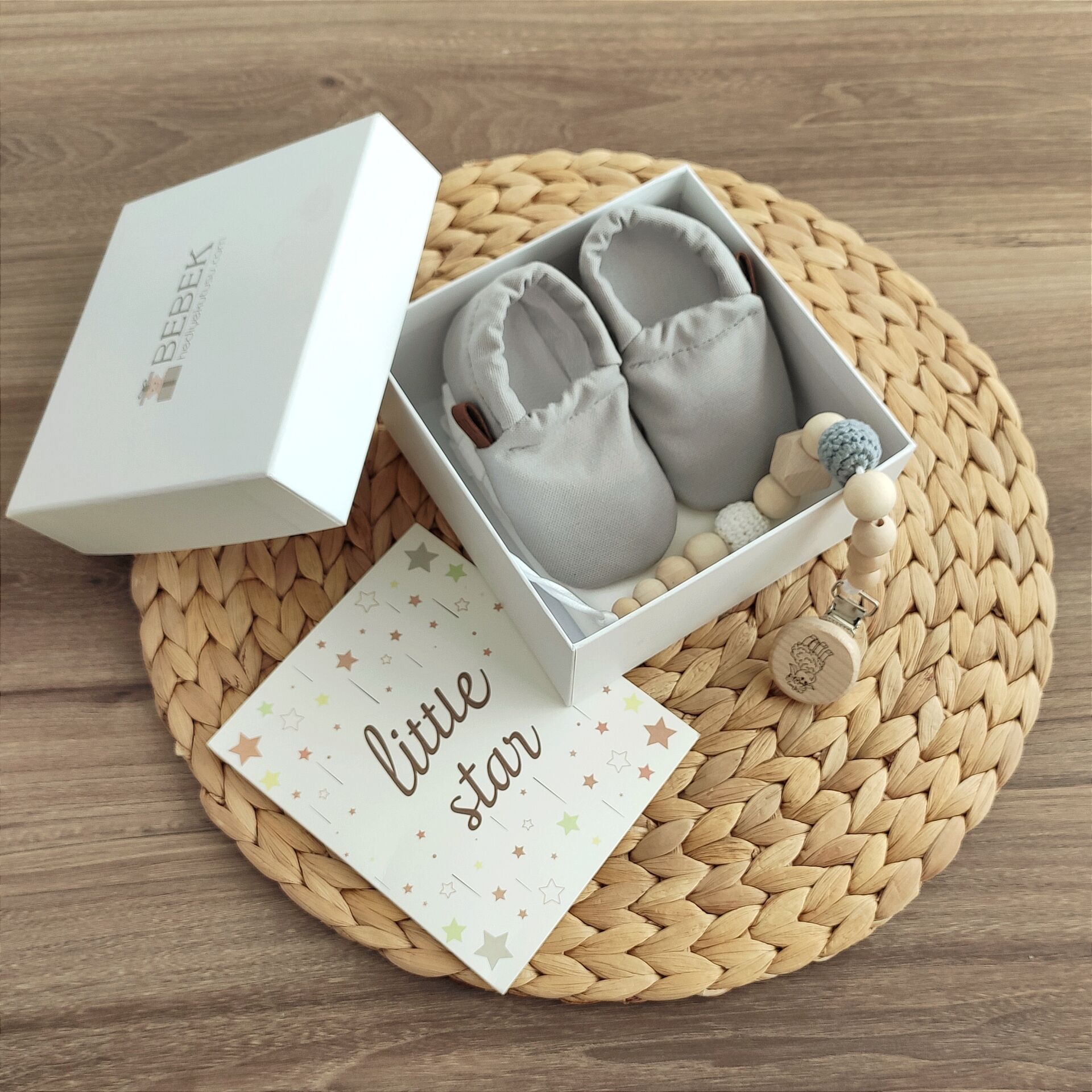 Gri Patikli Mini Bebek Seti