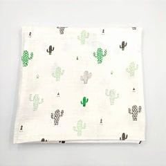 Kaktüs Desenli Müslin Örtü