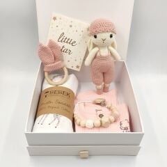 Pembe Tulumlu Kız Bebek Hediye Seti