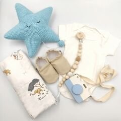 Mavi Yıldızlı Bebek Hediye Seti