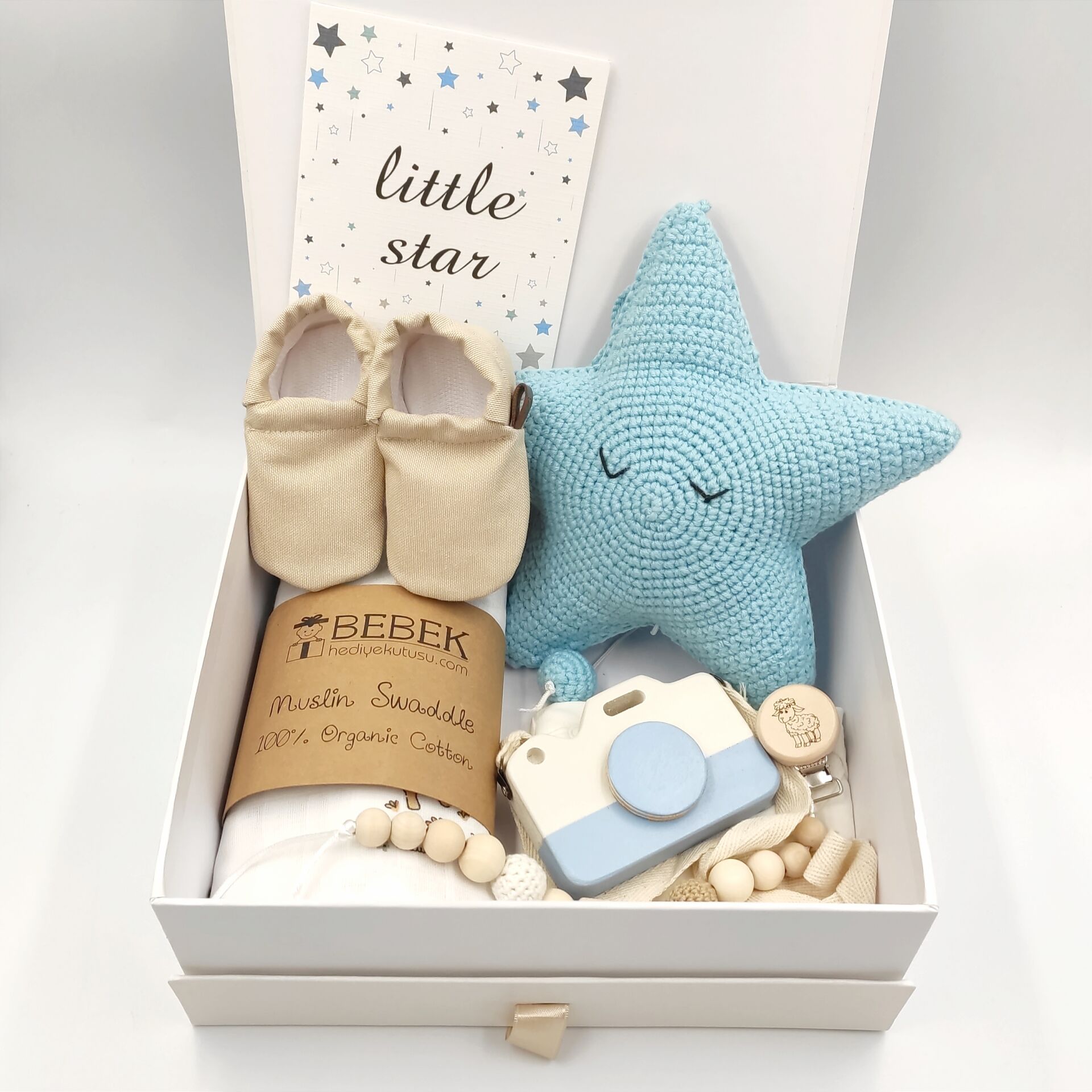 Mavi Yıldızlı Bebek Hediye Seti