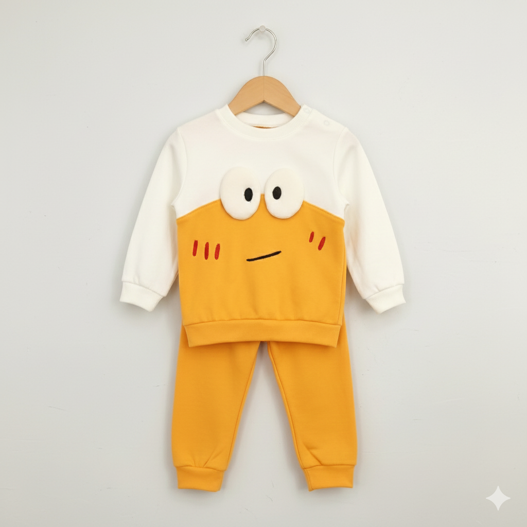 %100 Pamuk Sarı Alt Üst Bebek Takımı