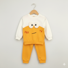 %100 Pamuk Sarı Alt Üst Bebek Takımı