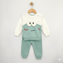 %100 Pamuk Yeşil Alt Üst Bebek Takımı