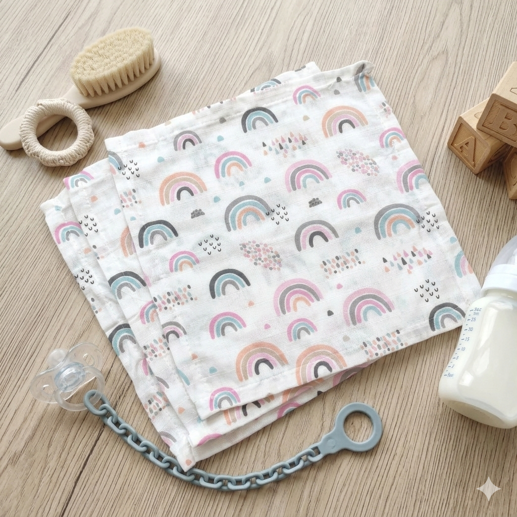 3 Adet Büyük Boy Müslin Ağız Mendili