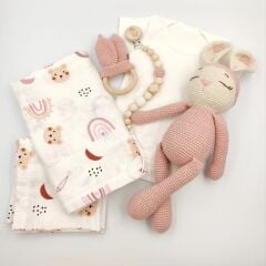 Uykucu Tavşanlı Kız Bebek Hediye Seti
