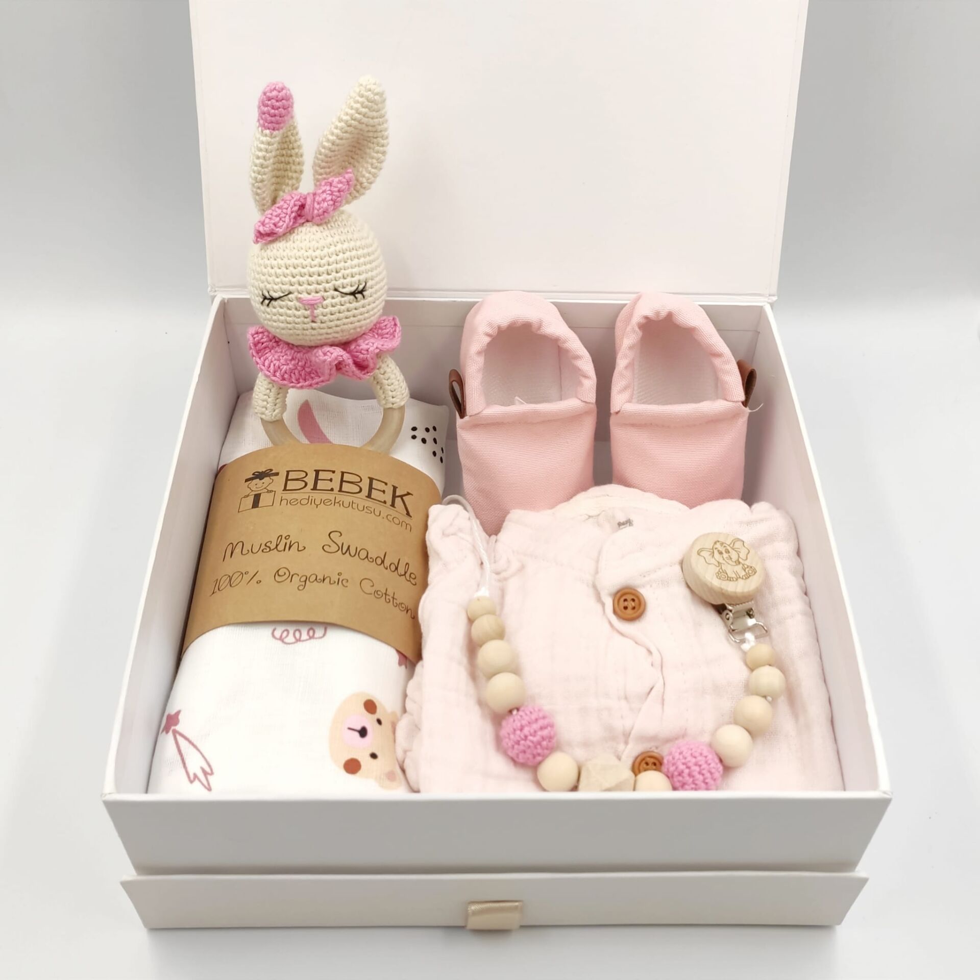 Pembe Tulumlu Kız Bebek Hediye Seti