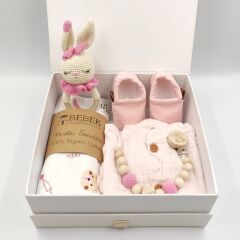 Pembe Tulumlu Kız Bebek Hediye Seti
